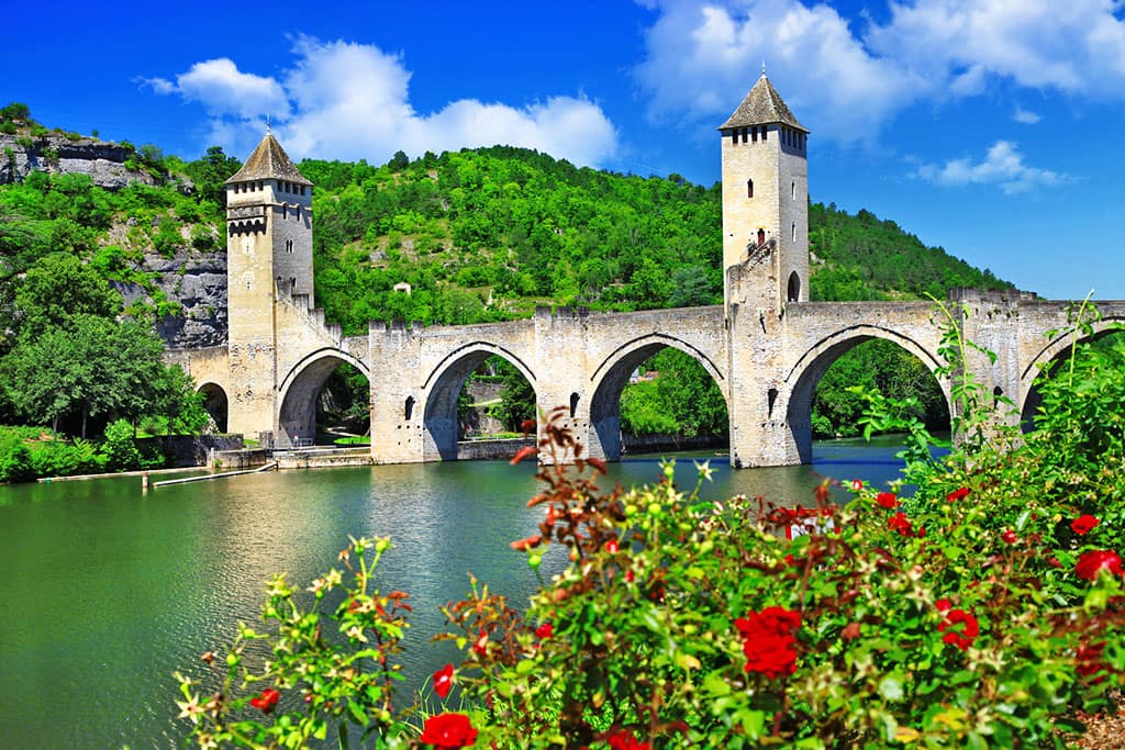 Cahors Valentre bridge, UNESCO site the Pilgrim's Road to Santi